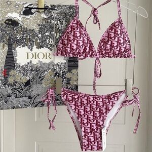 Dior Fuchsia Bikini with Signature Pattern